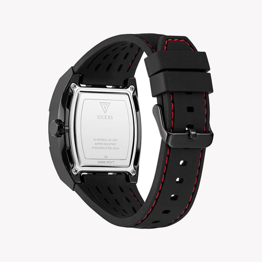 GUESS Men's Black Silicone & Multicolor Dial Watch | GW0857G1