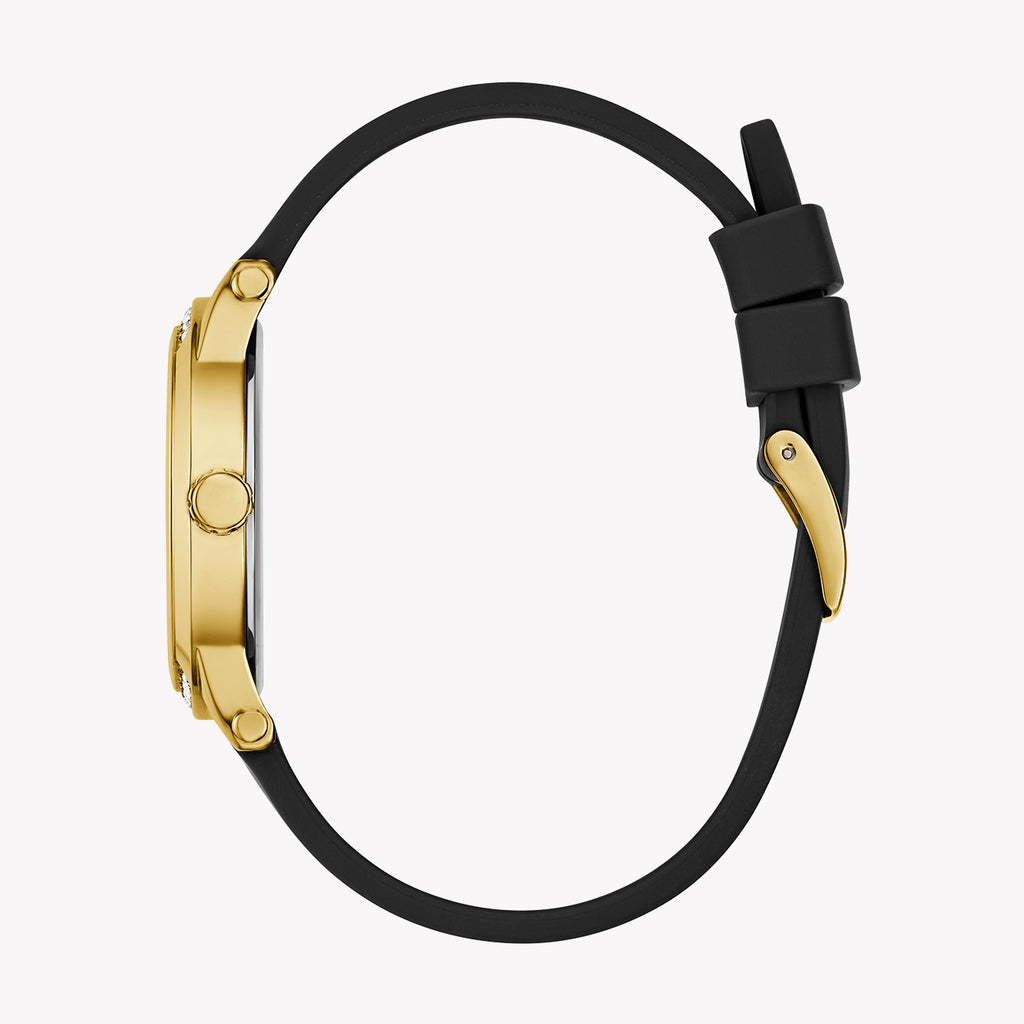 Guess Women's Gold/Black Silicone Watch | Gw0860l1