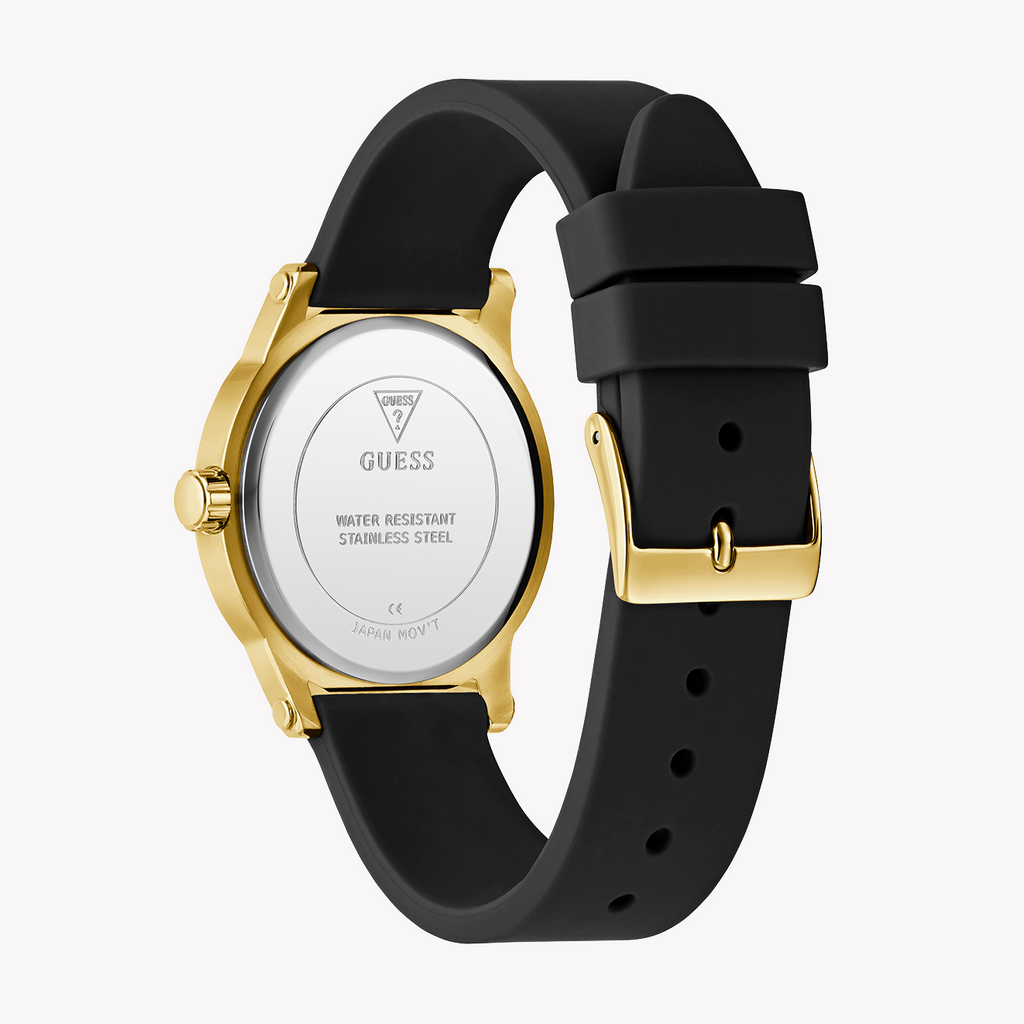 Guess Women's Gold/Black Silicone Watch | Gw0860l1