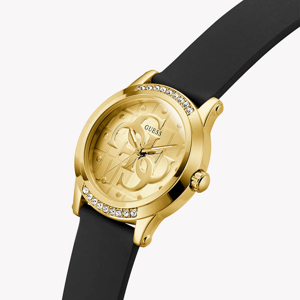 Guess Women's Gold/Black Silicone Watch | Gw0860l1 by i-watch