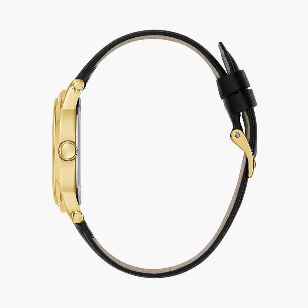Guess Women's Gold/Black, Leather/Steel Watch | Gw0860l5 by i-watch