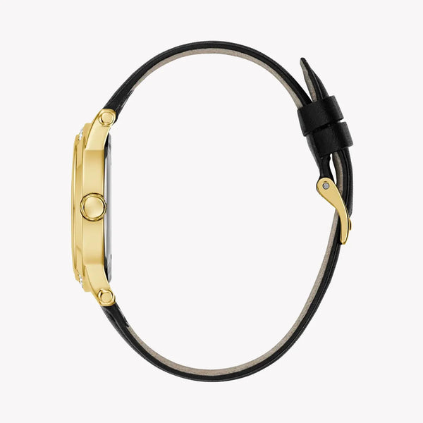 Guess Women's Gold/Black, Leather/Steel Watch | Gw0860l5 by i-watch