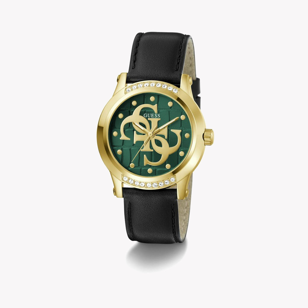 Guess Women's Gold/Green, Leather/Black | Gw0860l6