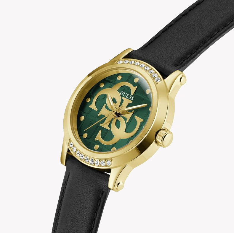 Guess Women's Gold/Green, Leather/Black | Gw0860l6