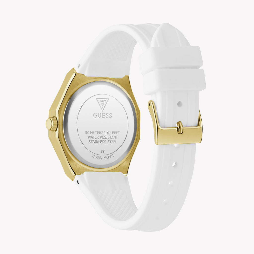 Guess Women's Gold/White Watch | Gw0872l1