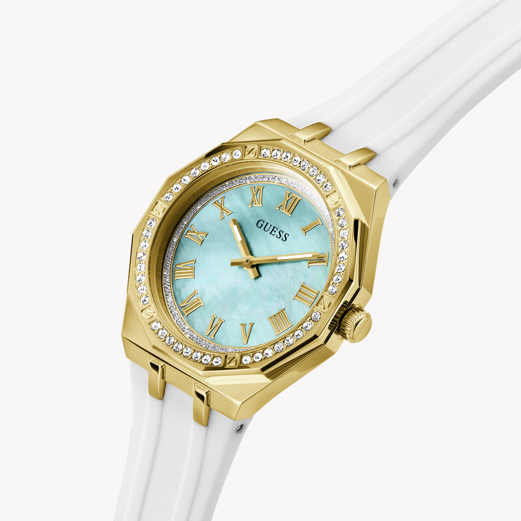 Guess Women's Gold/White Watch | Gw0872l1