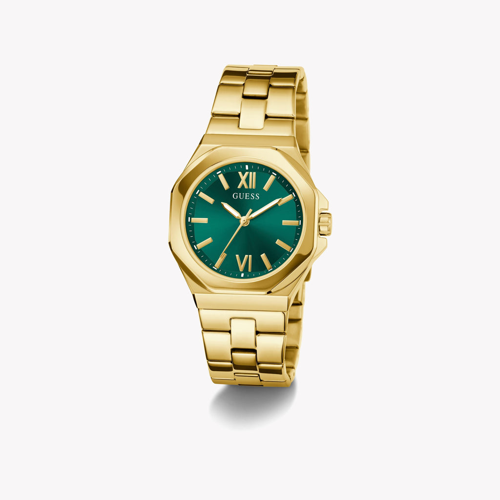 Guess Women's Gold/Green Watch | Gw0873l2