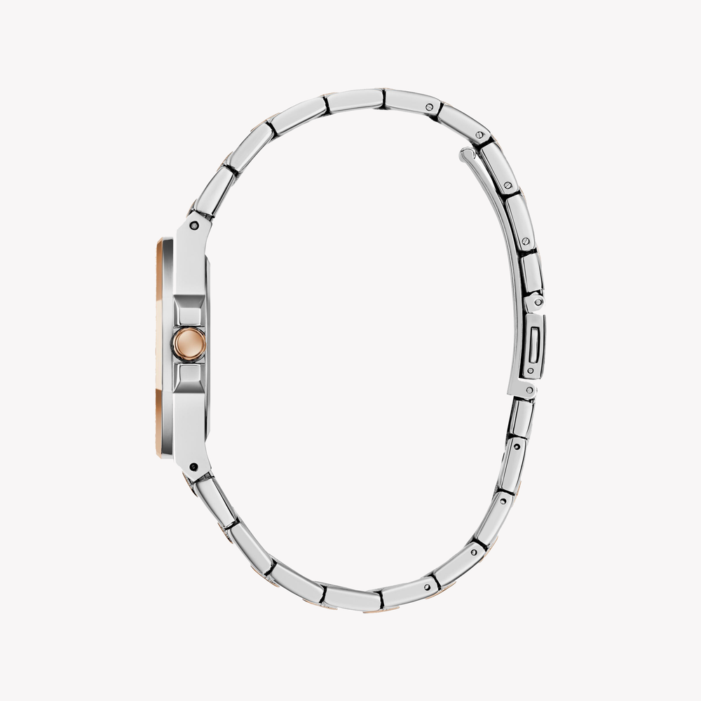 Guess Women's Silver & Rose Gold Watch, White Dial | Gw0877l4 by i-watch