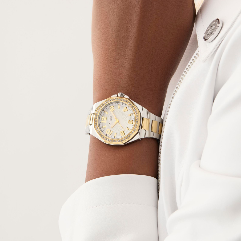 Montre GUESS GW0877L4 Chic pour femme en argent et or rose