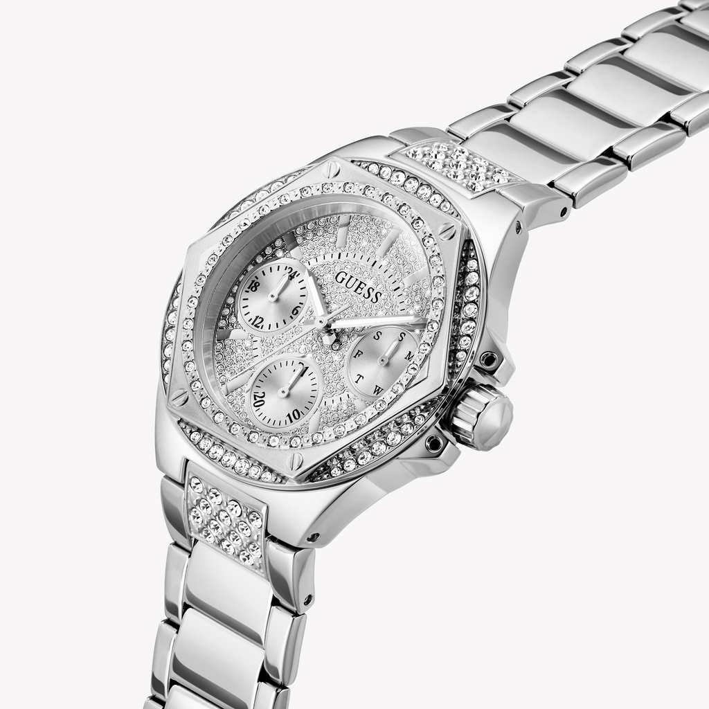 Guess Women's Silver Stainless Steel Watch | Gw0878l1