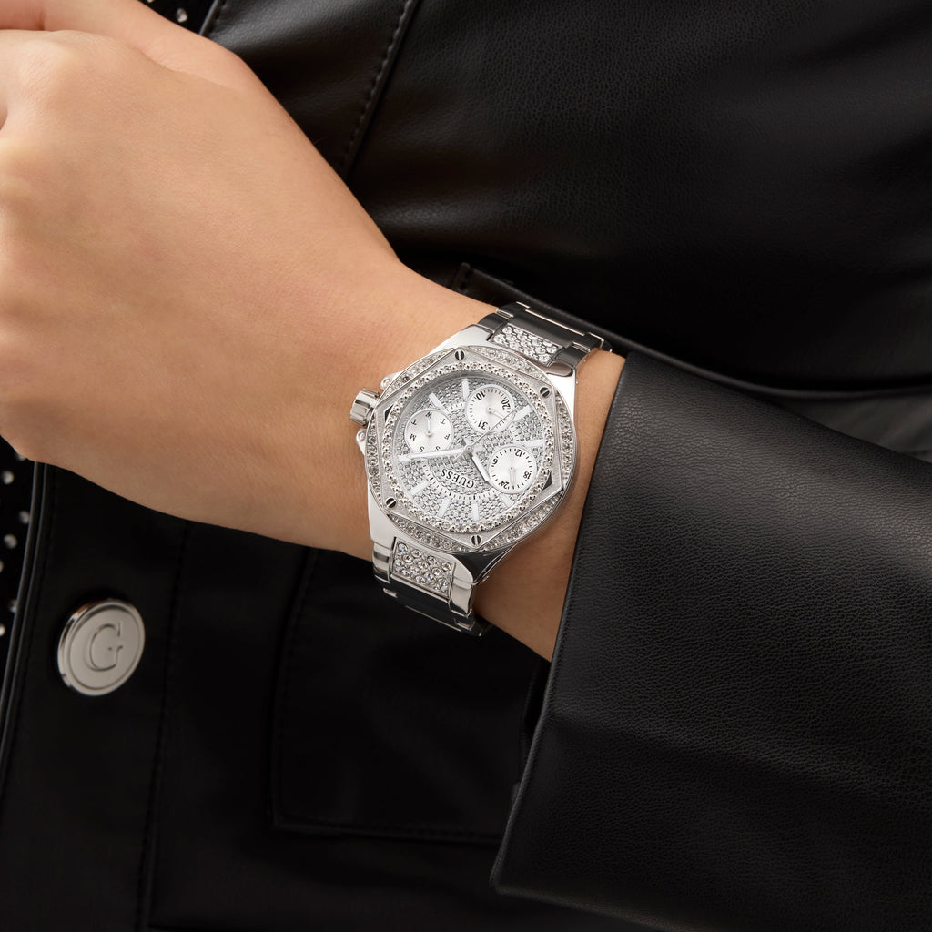 Guess Women's Silver Stainless Steel Watch | Gw0878l1