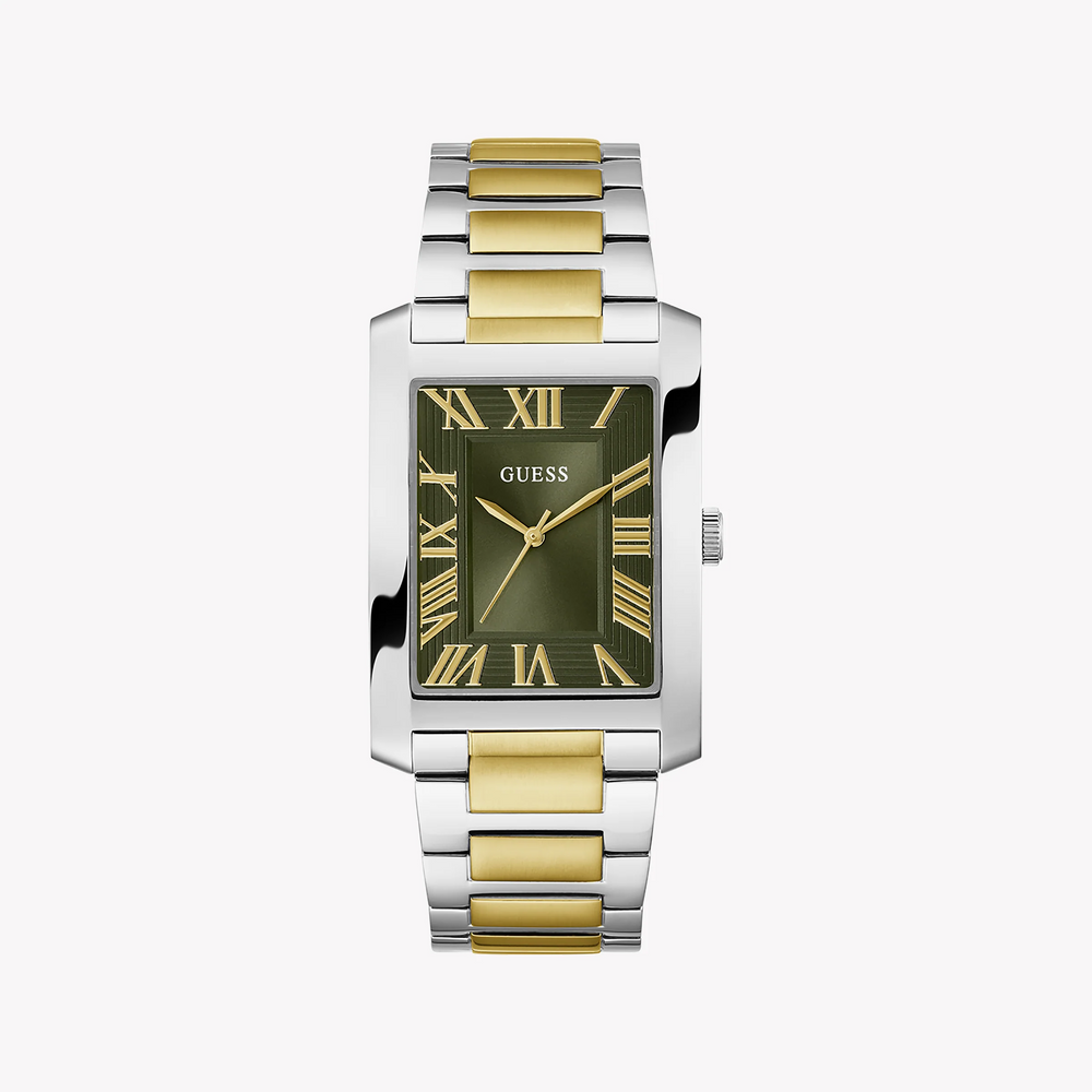 Guess Unisex Silver/Gold Watch, Green Dial | Gw0896g3 by i-watch