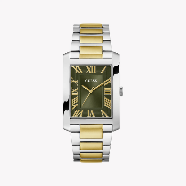 Guess Unisex Silver/Gold Watch, Green Dial | Gw0896g3 by i-watch