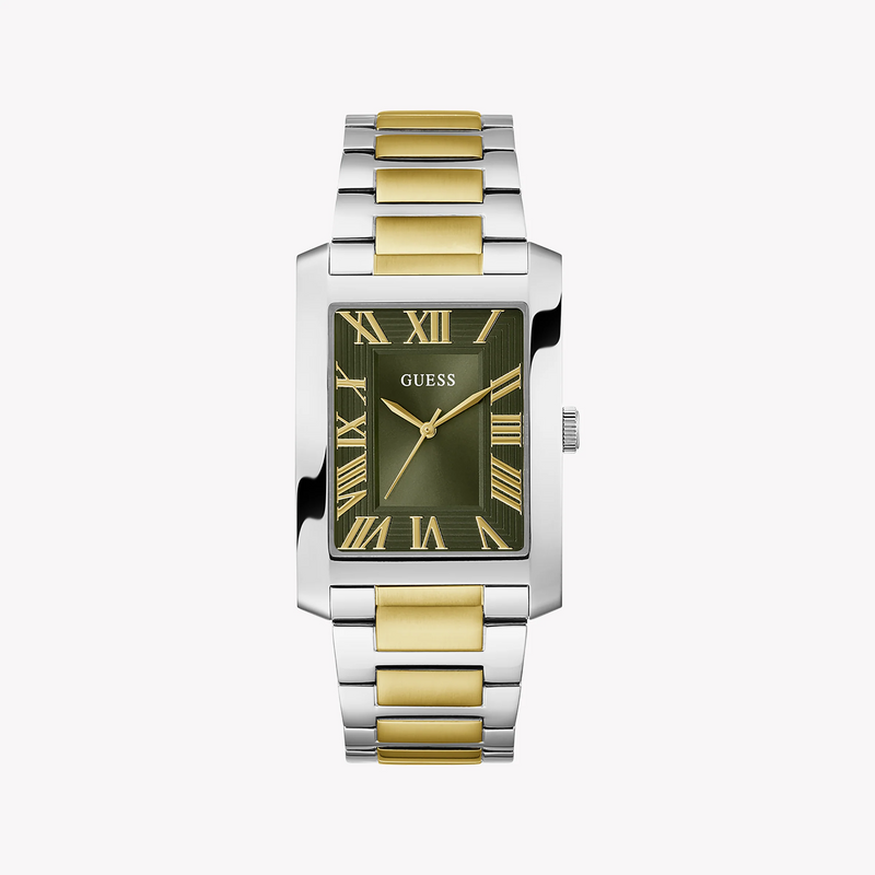 Guess Unisex Silver/Gold Watch, Green Dial | Gw0896g3 by i-watch
