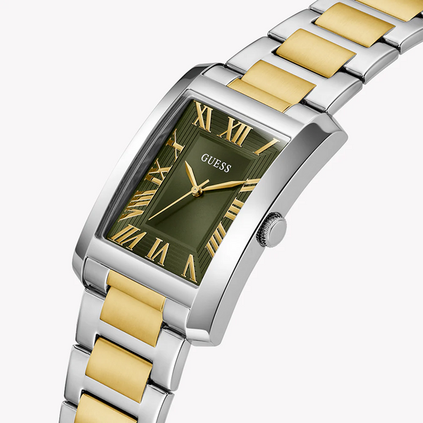 Guess Unisex Silver/Gold Watch, Green Dial | Gw0896g3 by i-watch