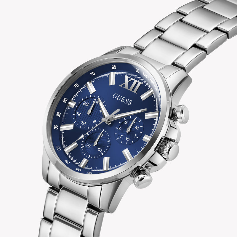 GUESS Men's Walker 44mm Blue Dial Multifunction Watch
