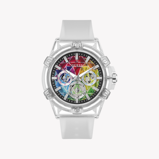 Guess Unisex Transparent Silicone Multicolor Watch | Gw0908g3