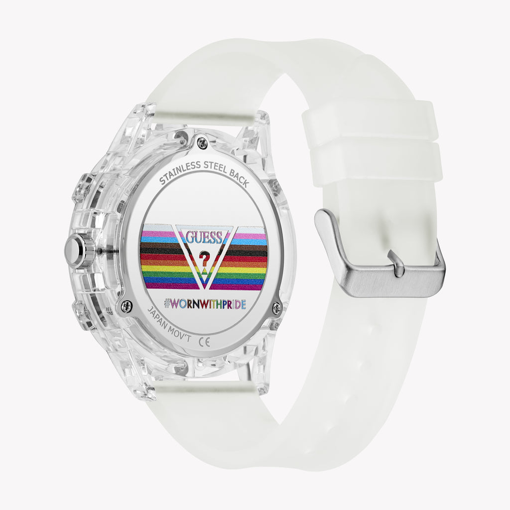 Guess Unisex Transparent Silicone Multicolor Watch | Gw0908g3