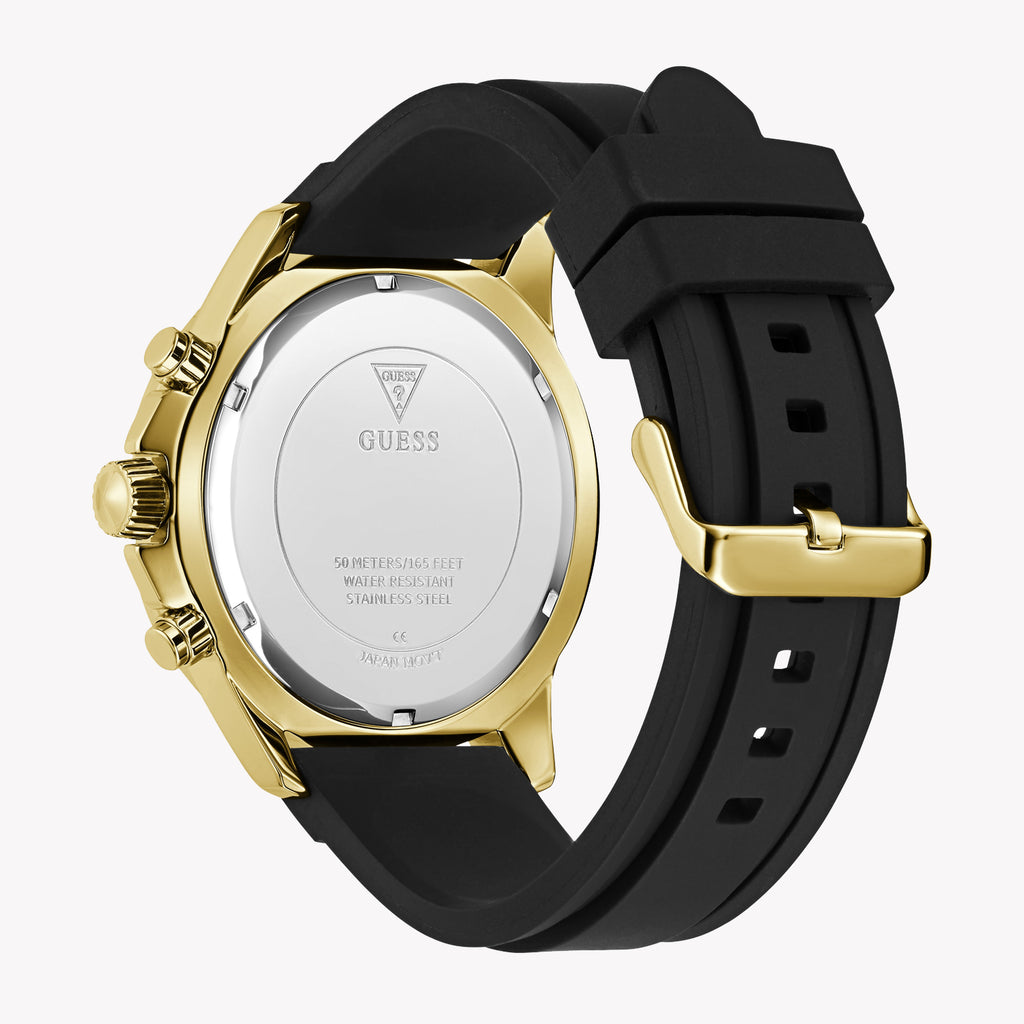 Guess Men's Gold/Black Stainless Steel Watch | Gw0909g2