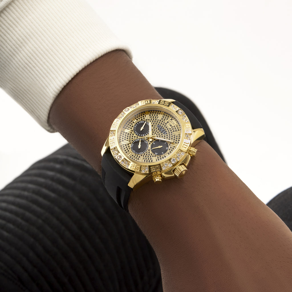 Guess Men's Gold/Black Stainless Steel Watch | Gw0909g2