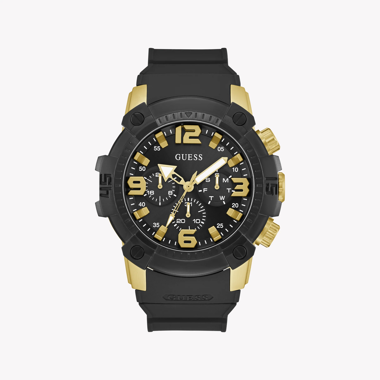 Guess Men's Gold/Black, Stainless Steel/Silicone | Gw0911g3 by i-watch
