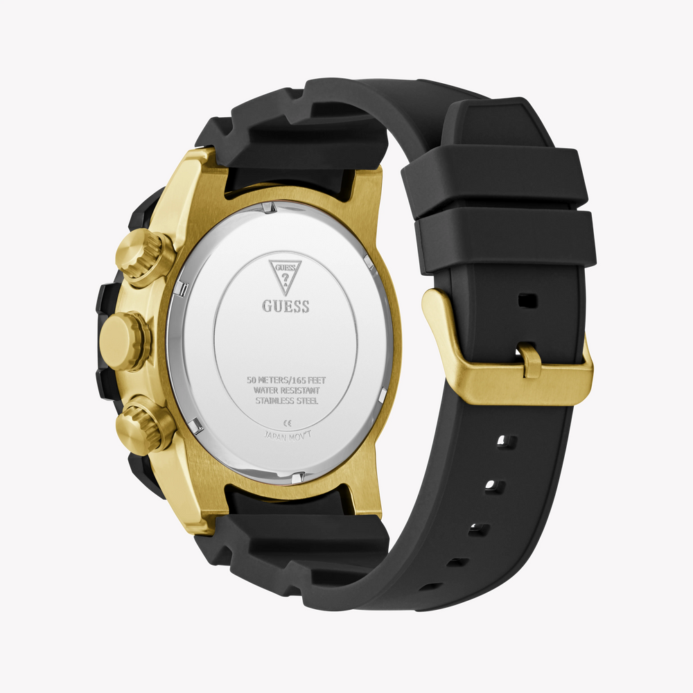 Guess Men's Gold/Black, Stainless Steel/Silicone | Gw0911g3 by i-watch