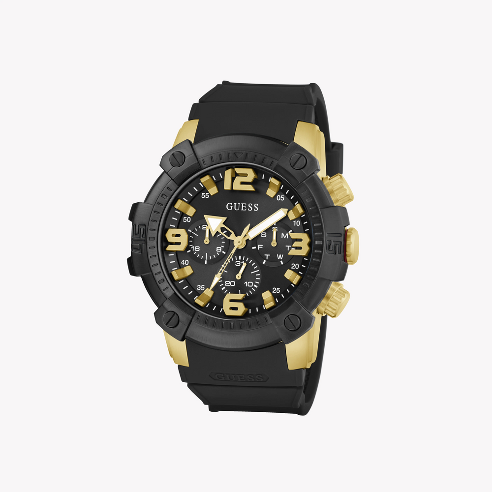 Guess Men's Gold/Black, Stainless Steel/Silicone | Gw0911g3 by i-watch