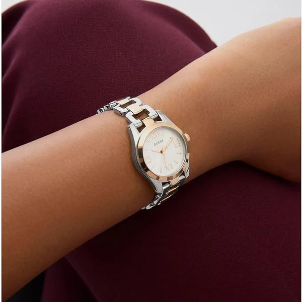 GUESS Women's Quartz Watch, Recycled Steel/Silver & Rose Gold | GW0927L5 by i-watch