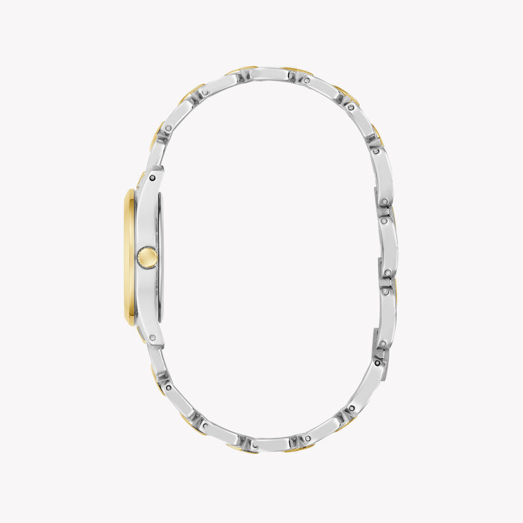 GUESS Women's Recycled Steel Watch, Silver & Gold | GW0927L6