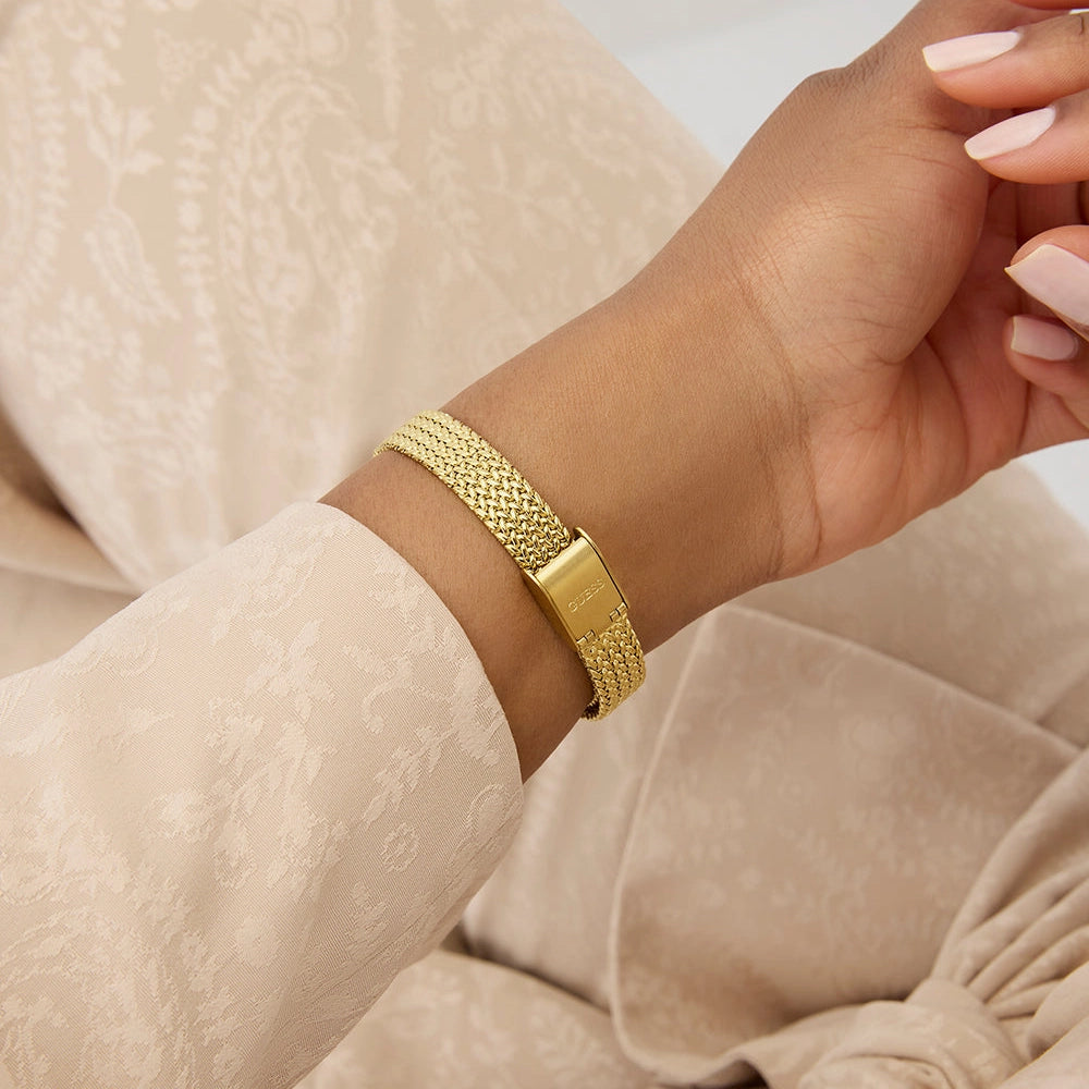 GUESS Women's Gold & Green Stainless Steel Watch | GW0935L2