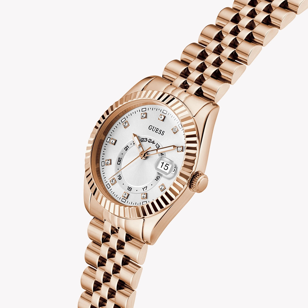 GUESS Women's Rose Gold Steel Watch, Eco-Friendly | GW0936L4
