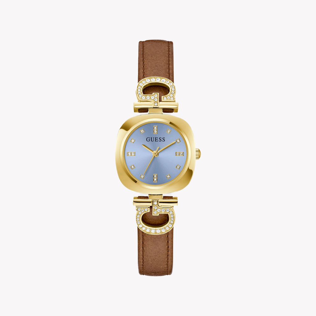 GUESS Women's Brown Leather & Gold Watch | GW0938L2
