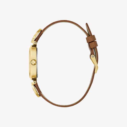 GUESS Women's Brown Leather & Gold Watch | GW0938L2