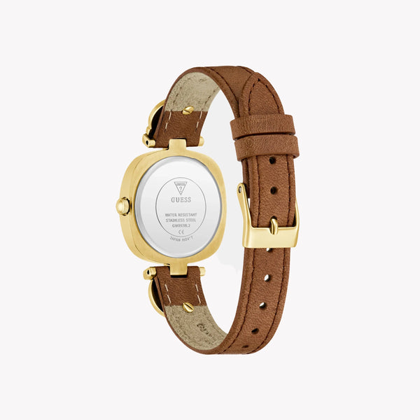 GUESS Women's Brown Leather & Gold Watch | GW0938L2 by i-watch