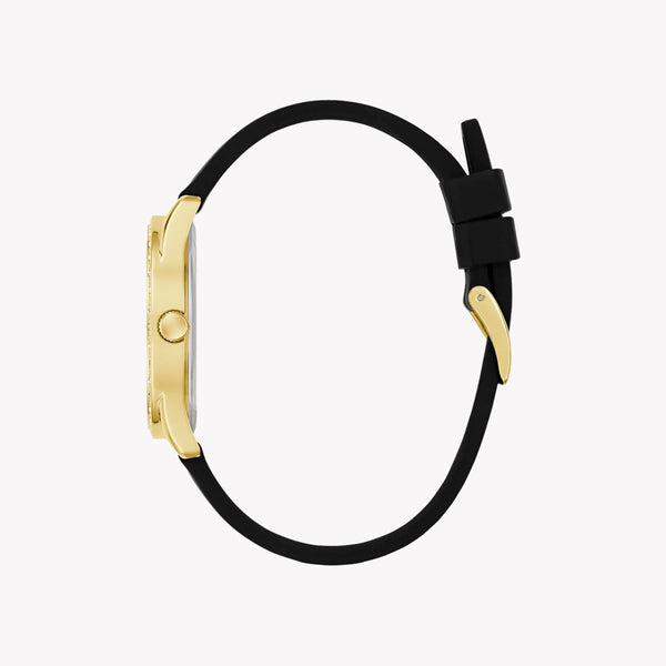 GUESS Women's Gold/Black Leather Watch, Gold Dial | GW0942L2 by i-watch