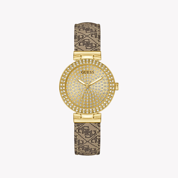 GUESS Women's Gold Luxe Watch, Stainless Steel/Leather | GW0943L2 by i-watch