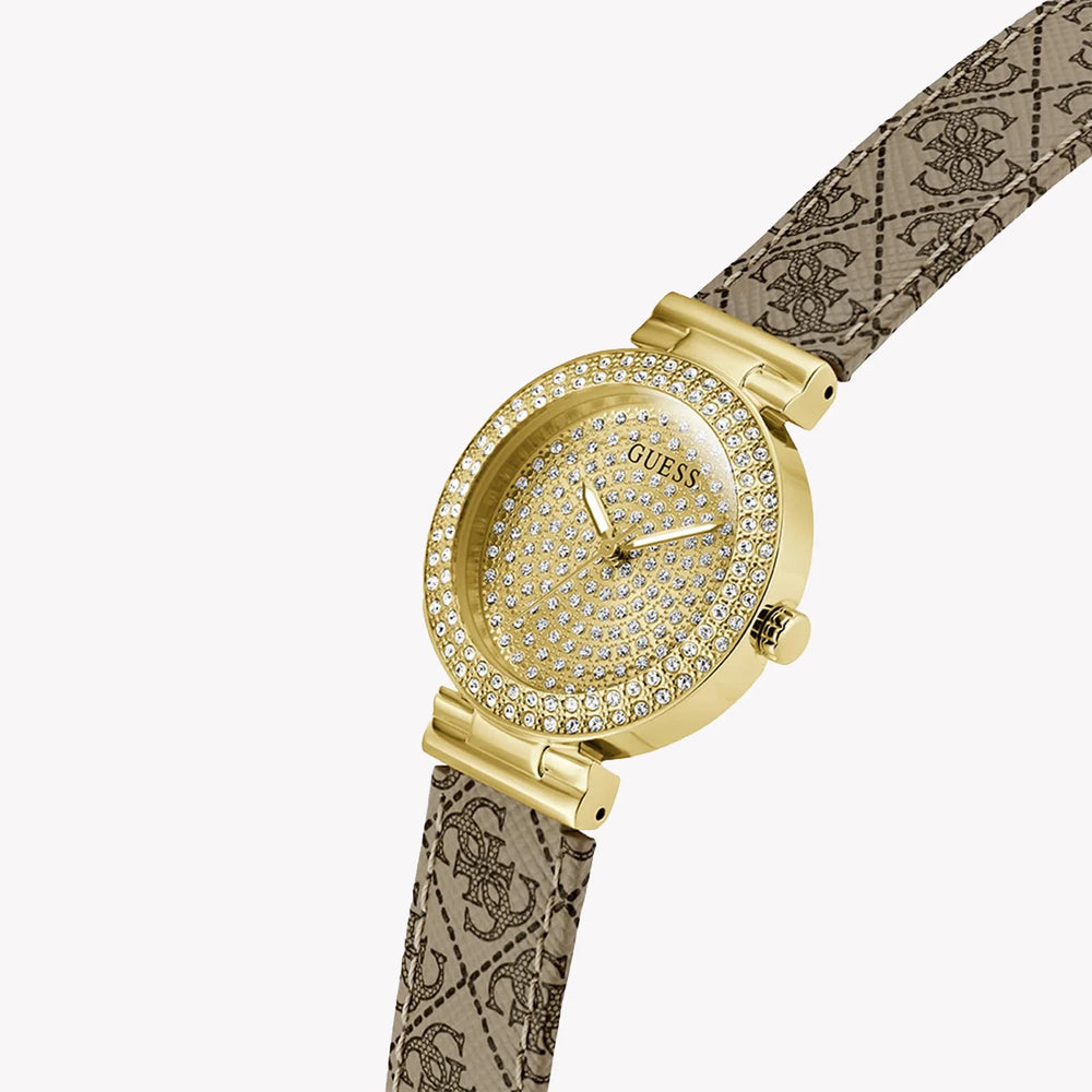 GUESS Women's Gold Luxe Watch, Stainless Steel/Leather | GW0943L2 by i-watch