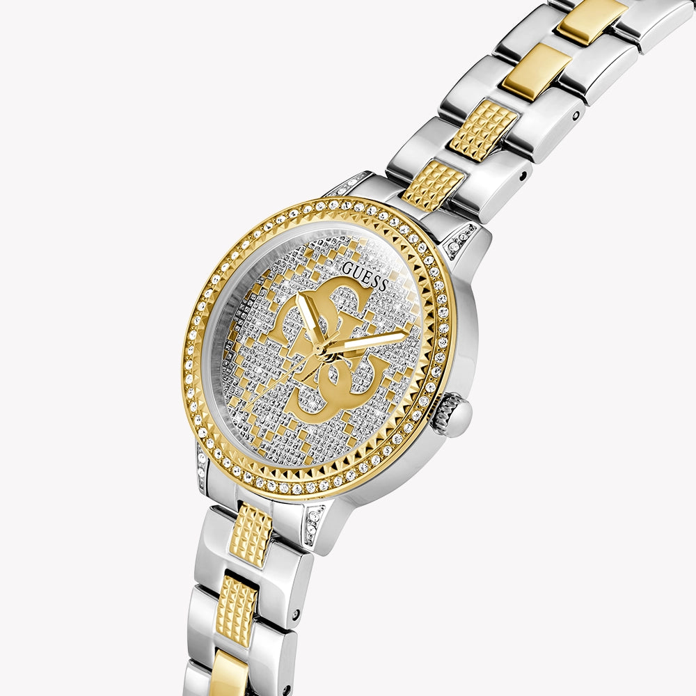 GUESS Women's Watch, Recycled Steel/Silver & Gold | GW0944L3