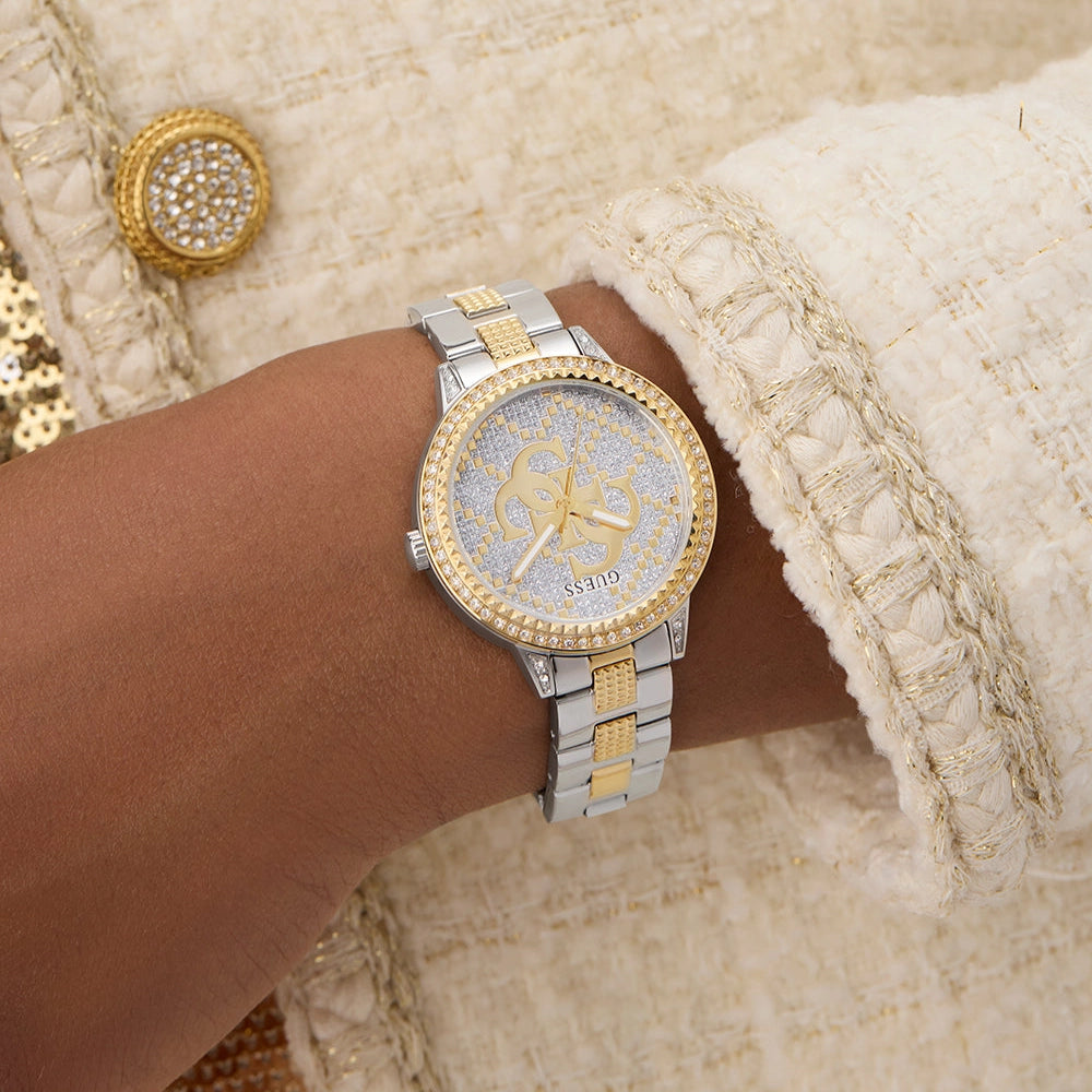 GUESS Women's Watch, Recycled Steel/Silver & Gold | GW0944L3