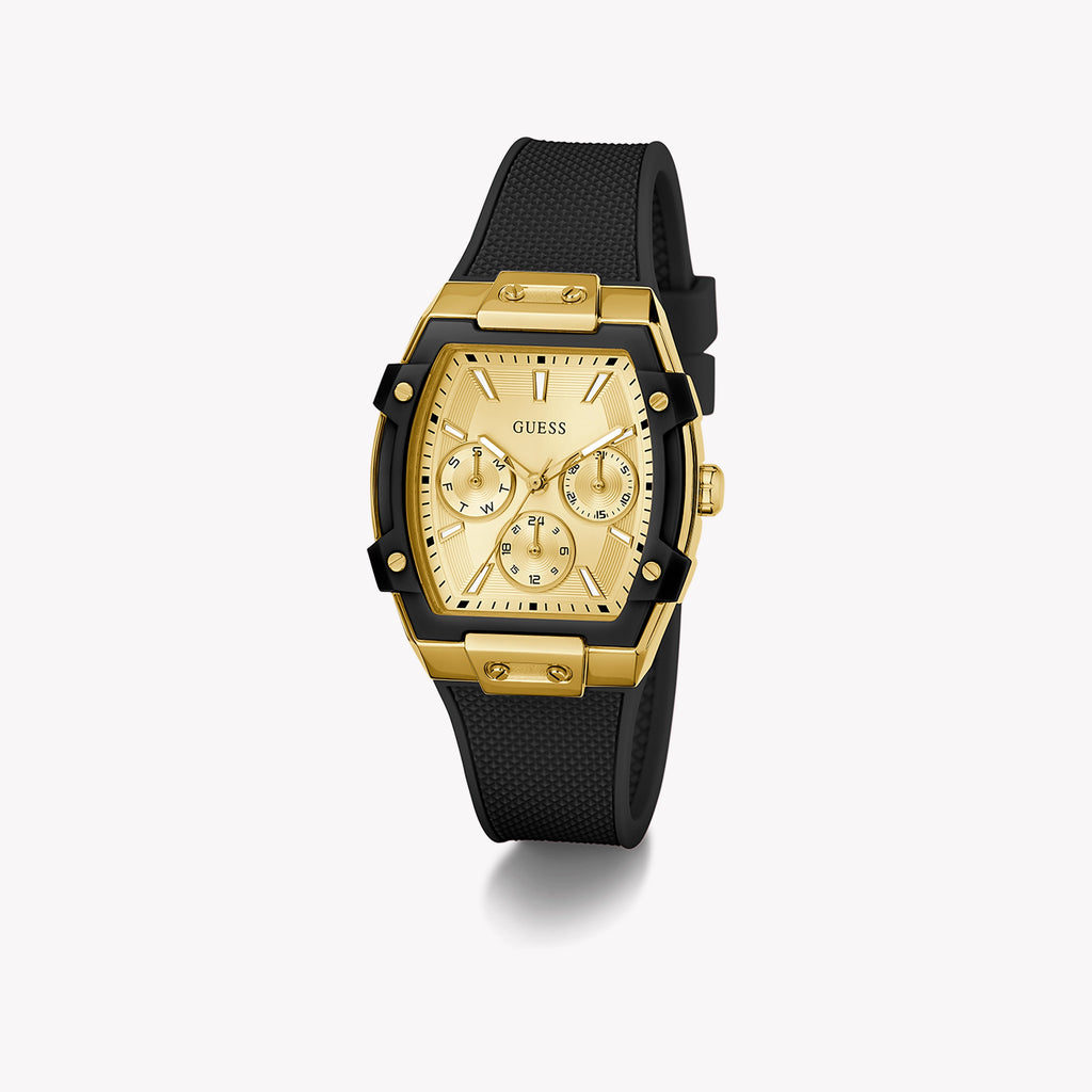 GUESS Women's Gold/Black Silicone Watch | GW0945L2