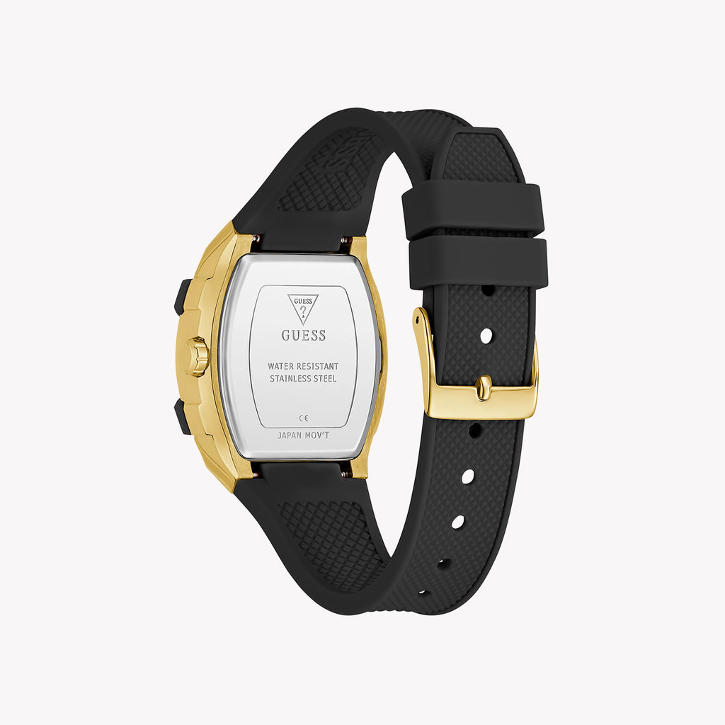 GUESS Women's Gold/Black Silicone Watch | GW0945L2