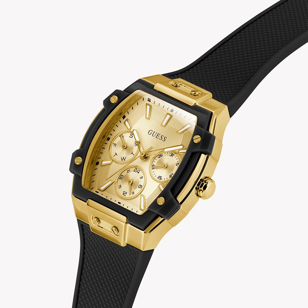 GUESS Women's Gold/Black Silicone Watch | GW0945L2