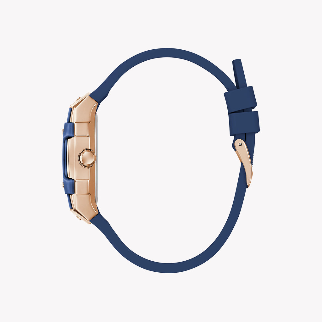 GUESS Women's Gold & Blue Silicone Watch | GW0945L4