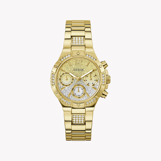 GUESS Women's Gold Quartz Watch, Recycled Steel | GW0950L2