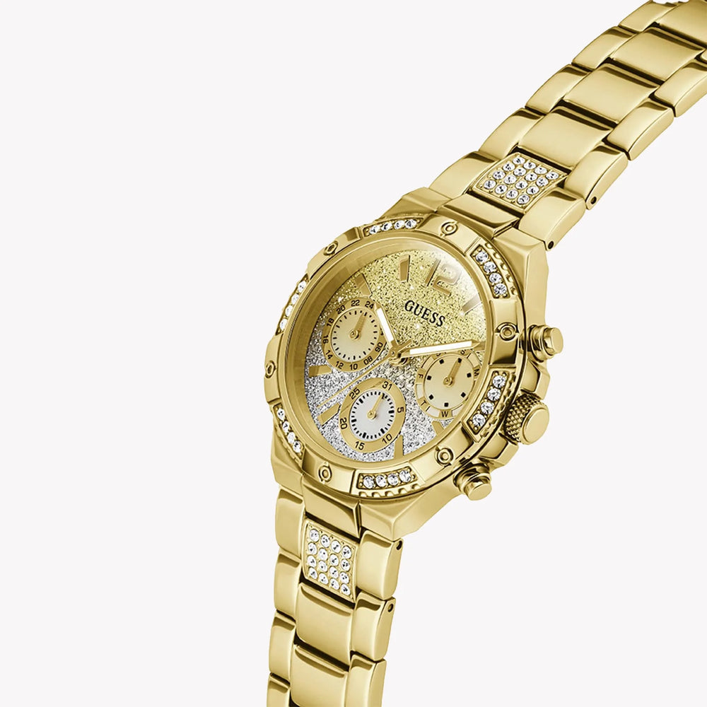GUESS Women's Gold Quartz Watch, Recycled Steel | GW0950L2 by i-watch