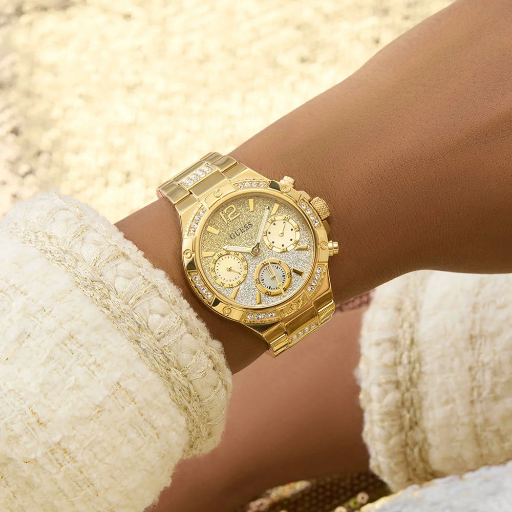 GUESS Women's Gold Quartz Watch, Recycled Steel | GW0950L2 by i-watch