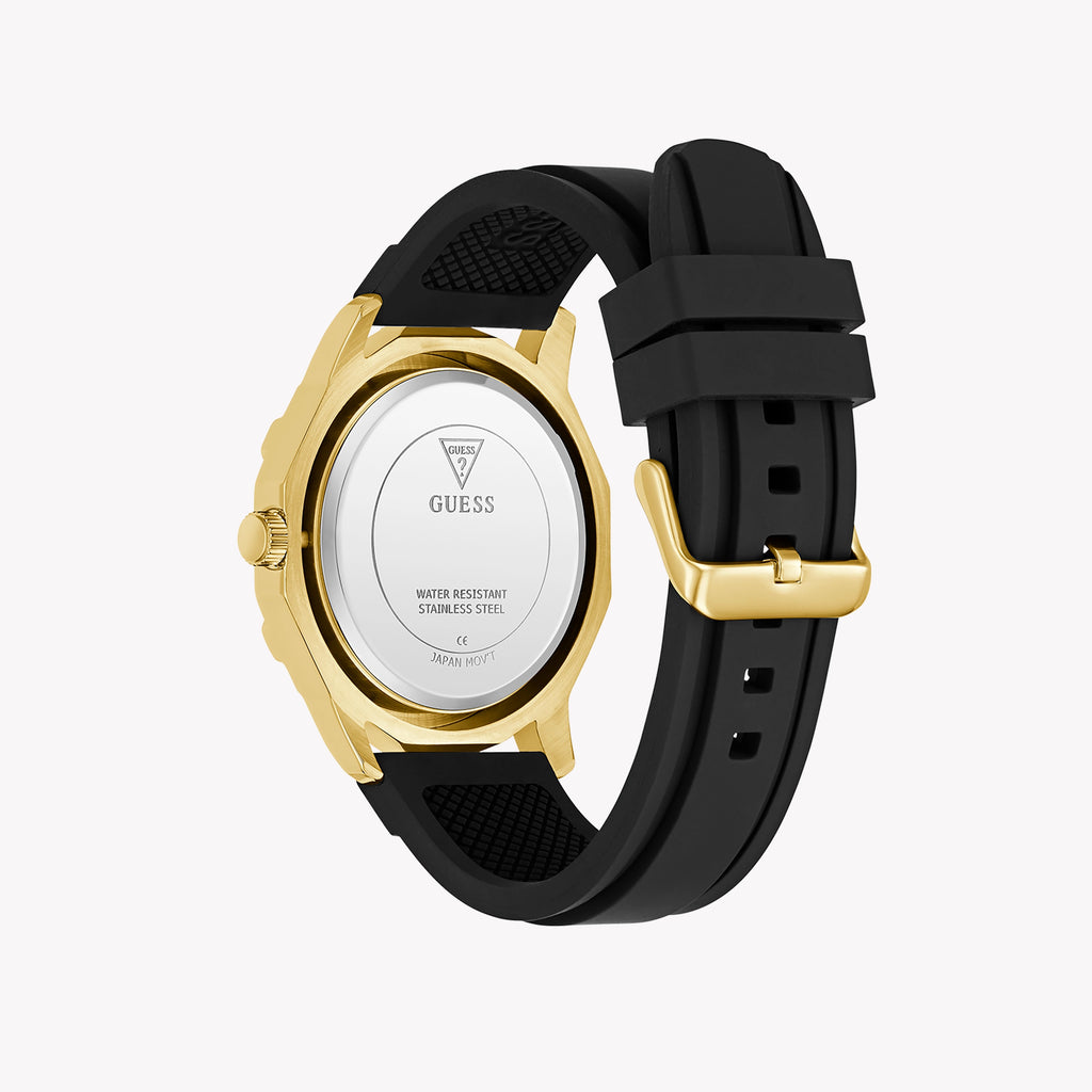 GUESS Men's Gold/Black Silicone Watch | GW0954G2