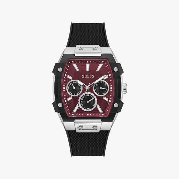 GUESS Men's Black and Silver Tone Phoenix Watch GW0956G1