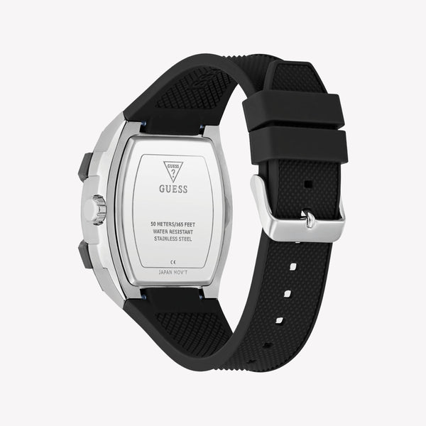 GUESS Men's Black and Silver Tone Phoenix Watch GW0956G1