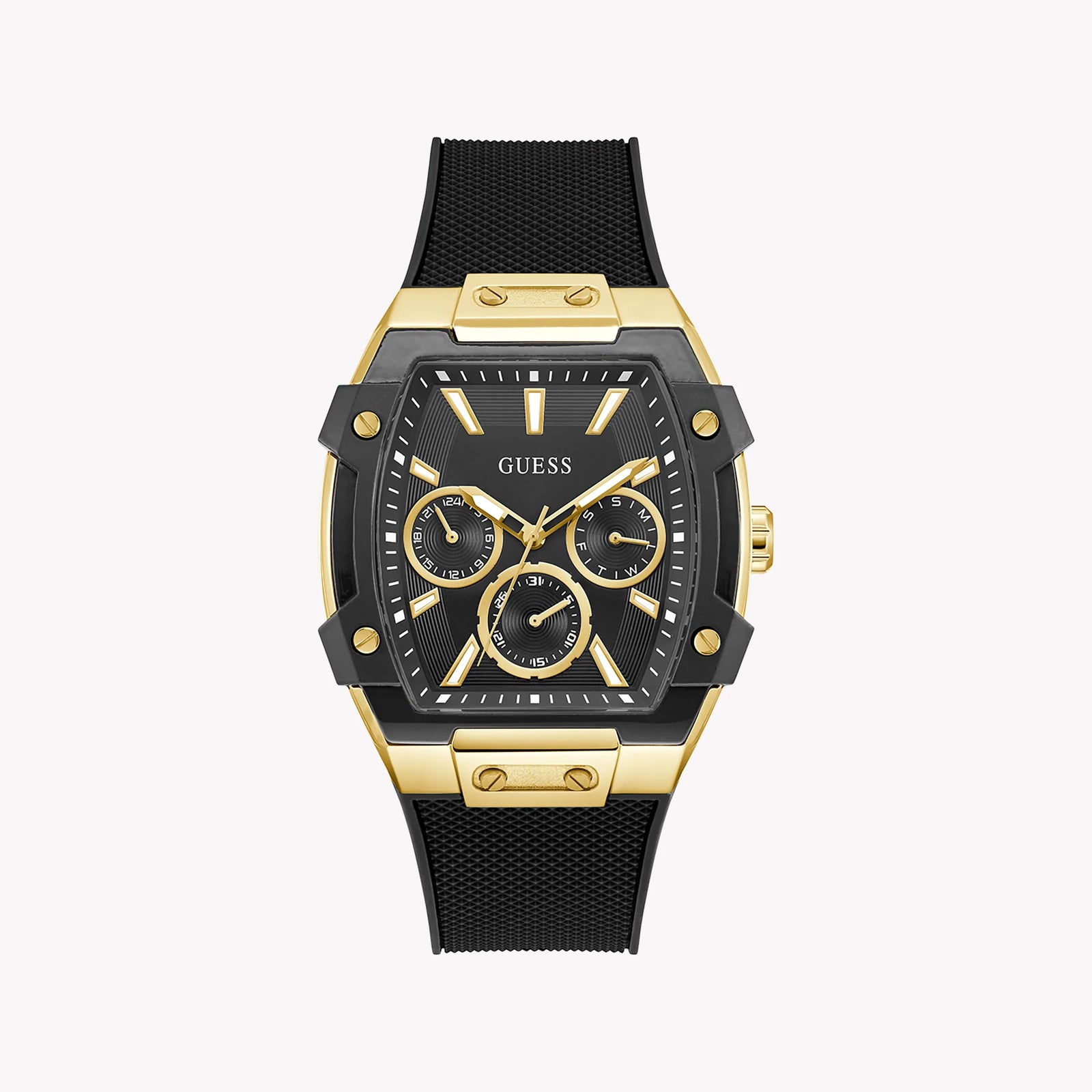 GUESS Men's Gold & Black Silicone Watch | GW0956G2 by i-watch